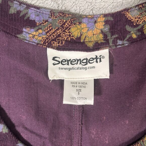 Serengeti Size Small Corduroy Purple Floral Jumper Dress Cottagecore Phoebe 90s - Picture 8 of 12